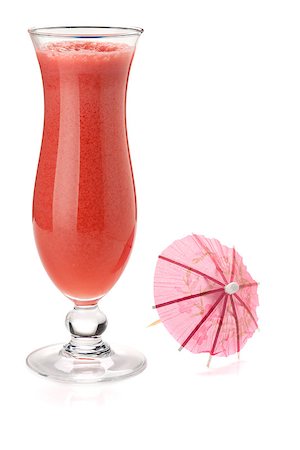simsearch:400-06915457,k - Red tropical cocktail in hurricane glass and umbrella. Isolated on white Photographie de stock - Aubaine LD & Abonnement, Code: 400-06922354