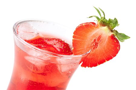 simsearch:400-07555096,k - Cocktail collection - Strawberry cocktail. Closeup, isolated on white background Stock Photo - Budget Royalty-Free & Subscription, Code: 400-06922364