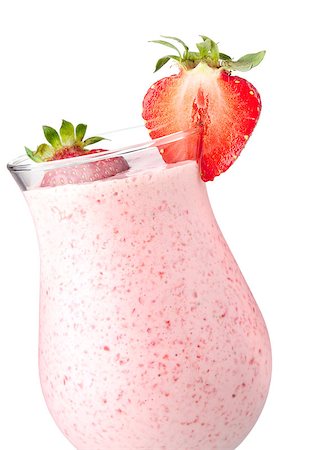 simsearch:400-06914721,k - Strawberry milk cocktail. Closeup, isolated on white background Foto de stock - Super Valor sin royalties y Suscripción, Código: 400-06922365