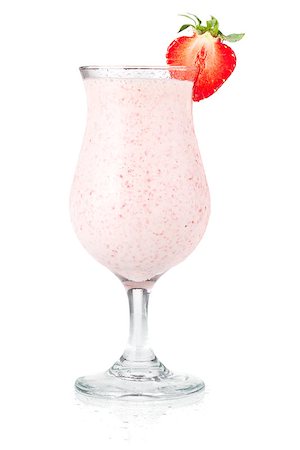 simsearch:400-06914551,k - Strawberry milk cocktail. Isolated on white background Stock Photo - Budget Royalty-Free & Subscription, Code: 400-06922368