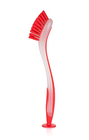 simsearch:400-06922377,k - Red cleaning brush. Isolated on white background Stock Photo - Budget Royalty-Free & Subscription, Code: 400-06922376