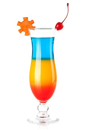 simsearch:400-06915457,k - Cocktail collection - Three layered tropical cocktail with decoration. Isolated on white background Photographie de stock - Aubaine LD & Abonnement, Code: 400-06922418