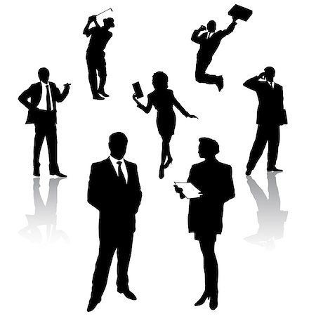 A large group of business people in black silhouette Foto de stock - Super Valor sin royalties y Suscripción, Código: 400-06922673