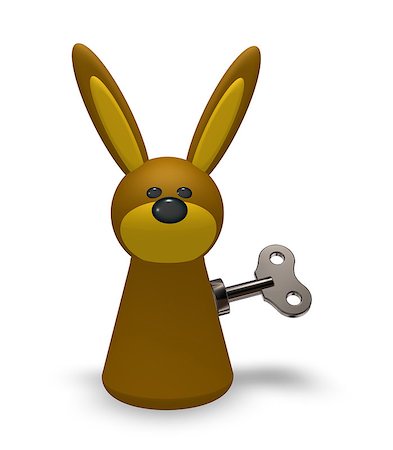 simsearch:400-06866996,k - rabbit token with wind-up key on white background - 3d illustration Foto de stock - Super Valor sin royalties y Suscripción, Código: 400-06922864