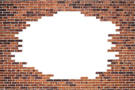 Brick wall (frame) and white background Stock Photo - Budget Royalty-Free & Subscription, Code: 400-06922882