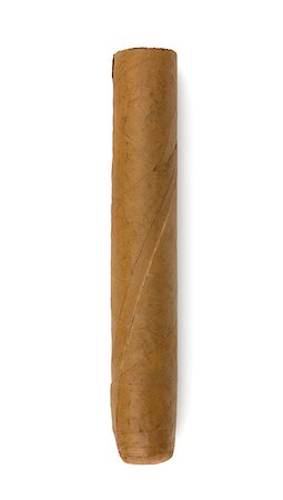 Cuban cigar. Isolated on white background Stock Photo - Budget Royalty-Free & Subscription, Code: 400-06923176