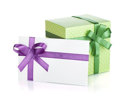 simsearch:400-04805110,k - Gift box and letter with ribbon and bow. Isolated on white background Stock Photo - Budget Royalty-Free & Subscription, Code: 400-06923173