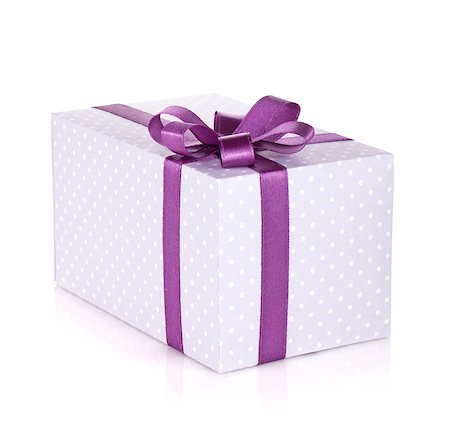 simsearch:400-04805110,k - Blue gift box with ribbon and bow. Isolated on white background Stock Photo - Budget Royalty-Free & Subscription, Code: 400-06923279