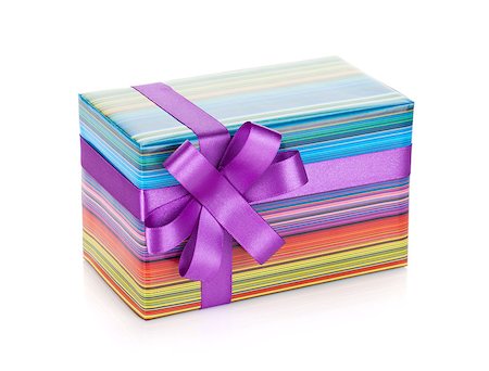 simsearch:400-04805110,k - Colorful gift box with ribbon and bow. Isolated on white background Stock Photo - Budget Royalty-Free & Subscription, Code: 400-06923286