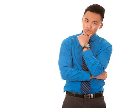 simsearch:400-06565728,k - chinese business man wearing blue shirt on white background Foto de stock - Super Valor sin royalties y Suscripción, Código: 400-06923619