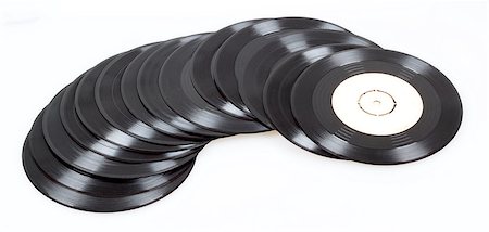 simsearch:400-05305007,k - group of old small black vinyl records Stock Photo - Budget Royalty-Free & Subscription, Code: 400-06923653