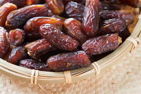 Dates fruit. Pile of fresh dried date fruits in a basket. Stock Photo - Budget Royalty-Free & Subscription, Code: 400-06923721