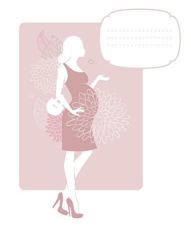 simsearch:400-05887749,k - Vector illustration of Pregnant silhouette woman Stock Photo - Budget Royalty-Free & Subscription, Code: 400-06944027