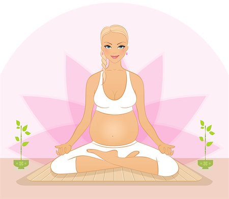pregnant woman breast - Vector illustration of Pregnant woman doing yoga exercises Stock Photo - Budget Royalty-Free & Subscription, Code: 400-06944030