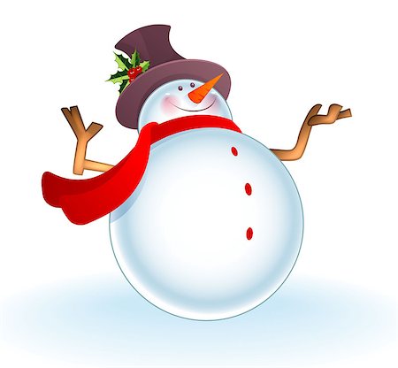 simsearch:400-07896754,k - Vector illustration of Christmas Snowman Photographie de stock - Aubaine LD & Abonnement, Code: 400-06944046