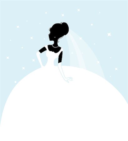 simsearch:400-06454333,k - Vector illustration of Beautiful bride in white dress Stock Photo - Budget Royalty-Free & Subscription, Code: 400-06944061