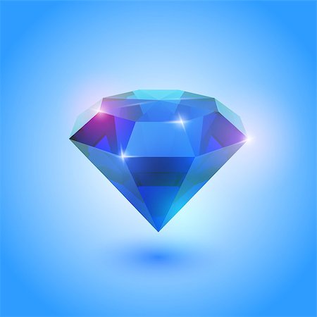 diamond illustration - Vector illustration of sapphire gem on a gradient background    EPS10 (Adobe Illustrator)  Used: mesh gradients and gradients with blending mode "screen" and "Multiply" for imitation of light, shadow and transparency effects Stock Photo - Budget Royalty-Free & Subscription, Code: 400-06944277