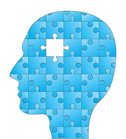 psychological - symbolic illustration with brain and puzzle Stock Photo - Budget Royalty-Free & Subscription, Code: 400-06944299