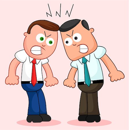 simsearch:400-05880189,k - Two cartoon businessmen angry and fighting. Foto de stock - Royalty-Free Super Valor e Assinatura, Número: 400-06944403