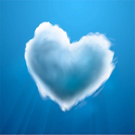 simsearch:400-04789565,k - Cloud-shaped heart on a sky, vector Eps10 illustration. Stockbilder - Microstock & Abonnement, Bildnummer: 400-06944538