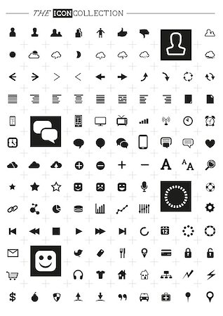 The Icon Collection - Over one hundred modern icon designs. Stock Photo - Budget Royalty-Free & Subscription, Code: 400-06944556