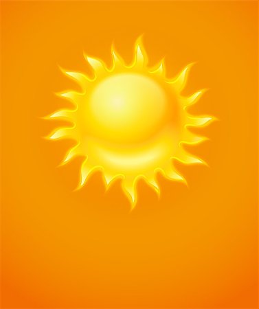 simsearch:400-04210315,k - Hot yellow sun icon on orange background Stock Photo - Budget Royalty-Free & Subscription, Code: 400-06944684