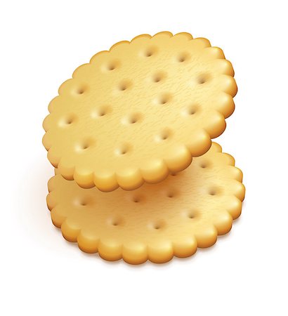 two crisp cookies snacks isolated on white background - eps10 vector illustration Stockbilder - Microstock & Abonnement, Bildnummer: 400-06944683