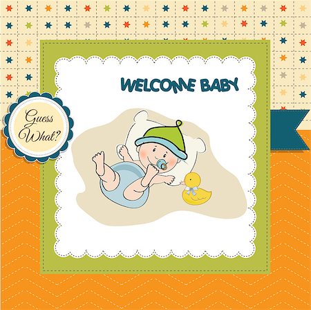 babyboy shower card, illustration in vector format Stock Photo - Budget Royalty-Free & Subscription, Code: 400-06944788