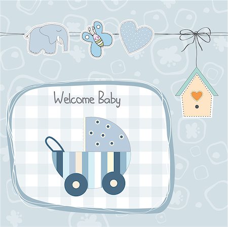 simsearch:400-06060645,k - baby boy shower card with stroller Stock Photo - Budget Royalty-Free & Subscription, Code: 400-06944798