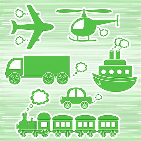 simsearch:400-04489755,k - set of green transport icons on green background Stock Photo - Budget Royalty-Free & Subscription, Code: 400-06944868