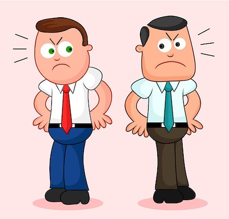simsearch:400-05880189,k - Two cartoon businessmen angry and turned away from each other. Foto de stock - Royalty-Free Super Valor e Assinatura, Número: 400-06944971