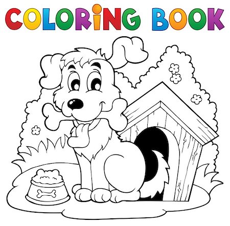 simsearch:400-05686866,k - Coloring book dog theme 1 - eps10 vector illustration. Fotografie stock - Microstock e Abbonamento, Codice: 400-06945034