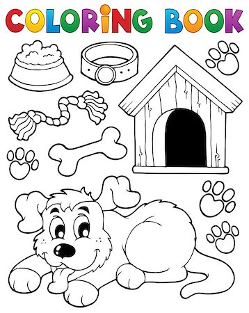simsearch:400-05686866,k - Coloring book dog theme 2 - eps10 vector illustration. Fotografie stock - Microstock e Abbonamento, Codice: 400-06945035