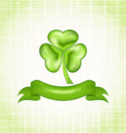 simsearch:400-06569678,k - Illustration shamrock with ribbon for Saint Patrick day - vector Stock Photo - Budget Royalty-Free & Subscription, Code: 400-06945199