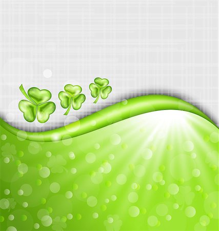 simsearch:400-07303639,k - Illustration St. Patrick Day background with trefoil - vector Photographie de stock - Aubaine LD & Abonnement, Code: 400-06945200