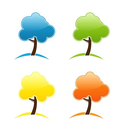 simsearch:400-05911333,k - Illustration four seasonal icons with tree - vector Fotografie stock - Microstock e Abbonamento, Codice: 400-06945223