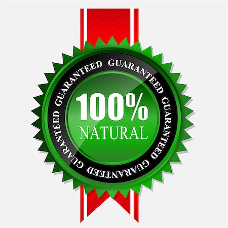 100% natural green label isolated on white.vector illustration Stock Photo - Budget Royalty-Free & Subscription, Code: 400-06945347