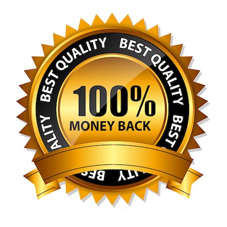 simsearch:400-04375327,k - Vector 100% money back gold sign, label template Stock Photo - Budget Royalty-Free & Subscription, Code: 400-06945485