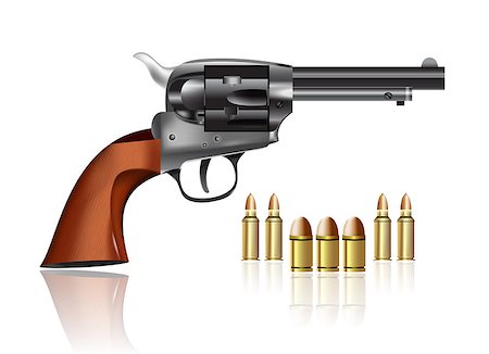 simsearch:400-05686969,k - Gun with handle made of wood and two types of bullets. Foto de stock - Super Valor sin royalties y Suscripción, Código: 400-06945487