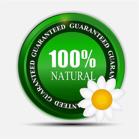 100% natural green label isolated on white.vector illustration Stock Photo - Budget Royalty-Free & Subscription, Code: 400-06945482