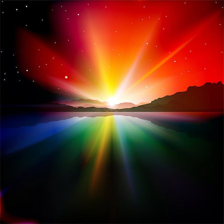 simsearch:400-07222923,k - abstract colorful background with sunrise and mountains Photographie de stock - Aubaine LD & Abonnement, Code: 400-06945524