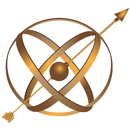 Metal spherical astrolabe used for basic navigation via the stars and sun. Vector illustration. Stock Photo - Budget Royalty-Free & Subscription, Code: 400-06945528
