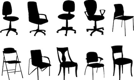 Chairs silhouette collection - vector Stock Photo - Budget Royalty-Free & Subscription, Code: 400-06945575