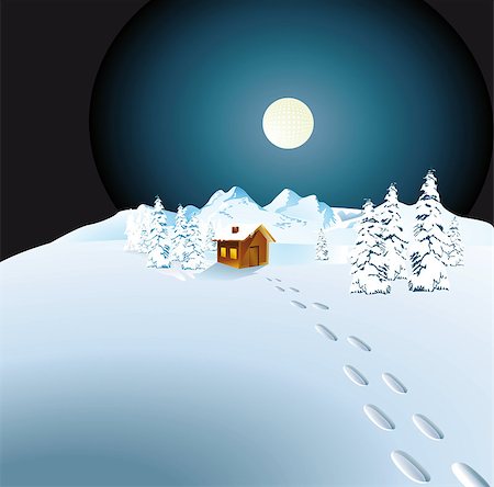 simsearch:400-06852329,k - Cottage in the Snow Photographie de stock - Aubaine LD & Abonnement, Code: 400-06945749