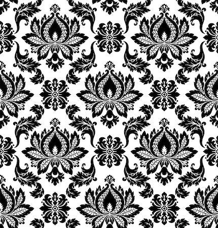 damask vector - Seamless damask pattern Stock Photo - Budget Royalty-Free & Subscription, Code: 400-06945799