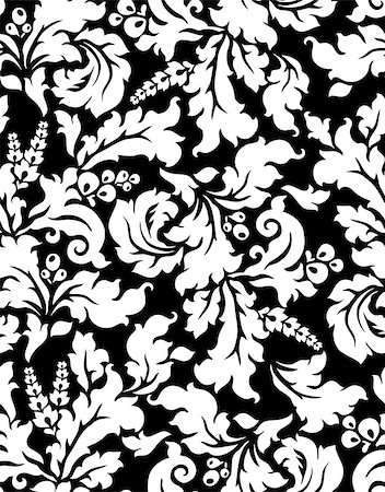 damask vector - Seamless damask pattern Stock Photo - Budget Royalty-Free & Subscription, Code: 400-06945825