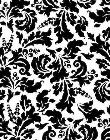 damask vector - Seamless damask pattern Stock Photo - Budget Royalty-Free & Subscription, Code: 400-06945827