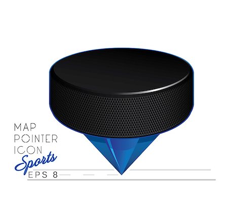 Colorful sports Map pointer icon. Hockey puck. Vector Fotografie stock - Microstock e Abbonamento, Codice: 400-06945841