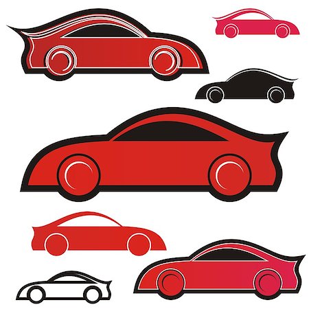 simsearch:400-08015019,k - Set of seven red and black sport cars icons Stock Photo - Budget Royalty-Free & Subscription, Code: 400-06945857