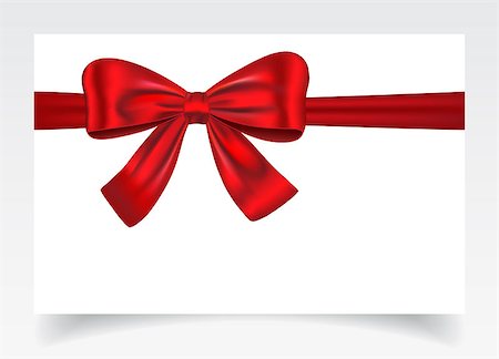 simsearch:400-06199913,k - Nice gift card with red ribbon and bow. Vector illustration Stock Photo - Budget Royalty-Free & Subscription, Code: 400-06945851